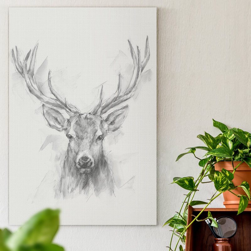 " Contemporary Elk Sketch I ", 12" H x 8" W x 1.5" D