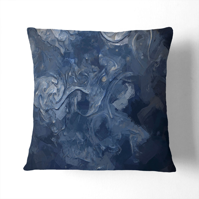 Abstract Square Throw Cushion, 55cm H x 55cm W x 20cm D, Black