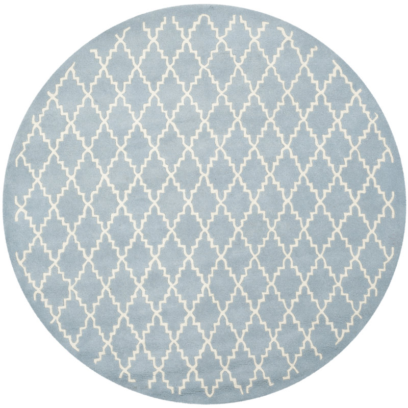 Carolene Hand Tufted Wool Geometric Rug, Round 7'