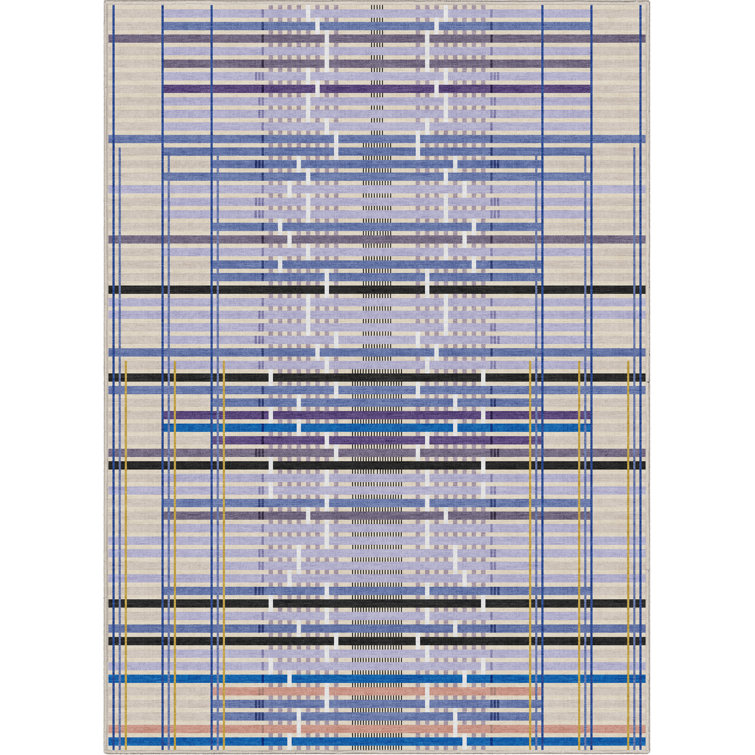 Well Woven Apollo Unraveling Stories by Giorgia Lupi Contemporary Purple Flat-Weave Area Rug