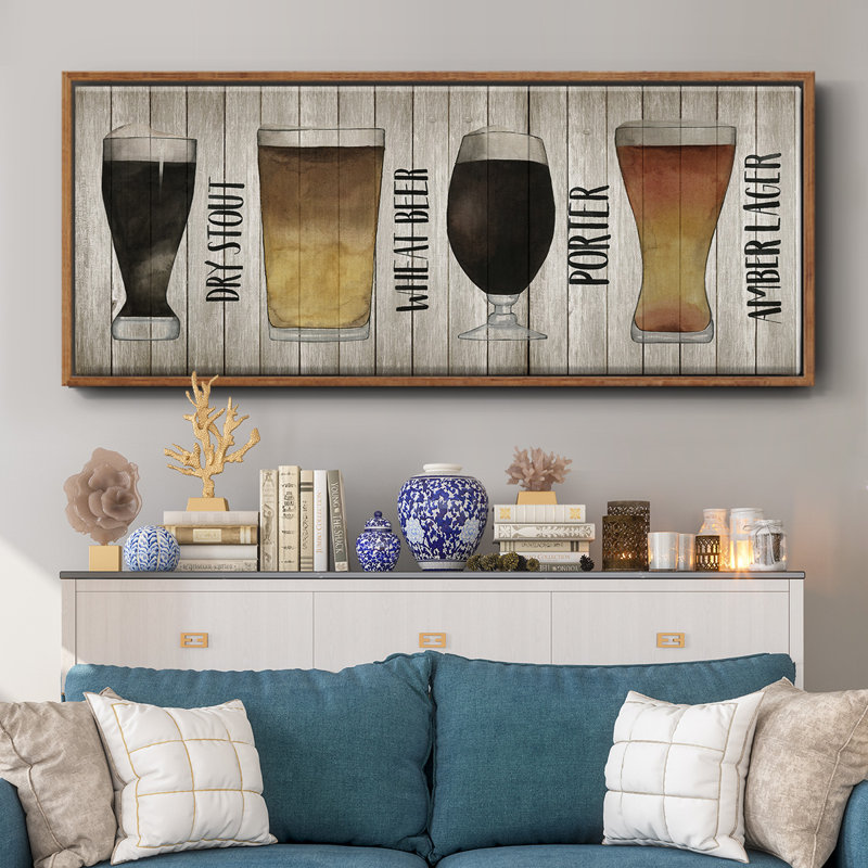 Beer Chart II- Framed Canvas, 24" H x 60" W