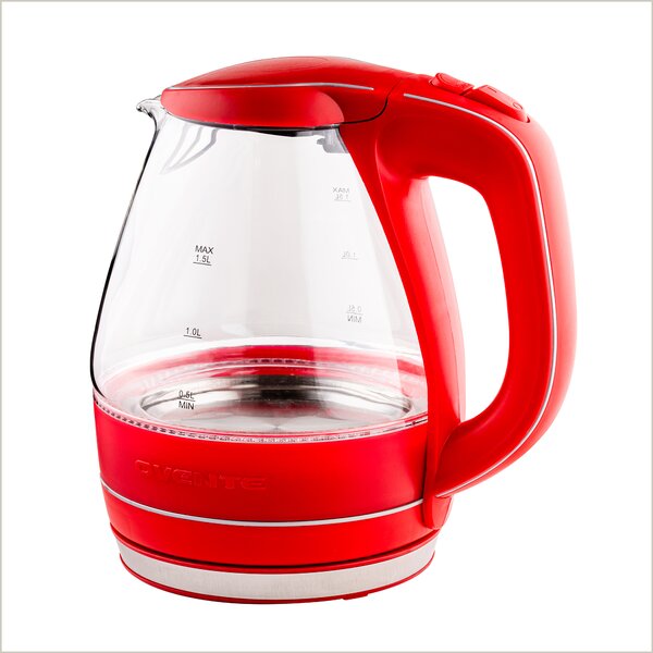 Ovente Electric Hot Water Kettle 1.7 Liter with LED Light, 1100