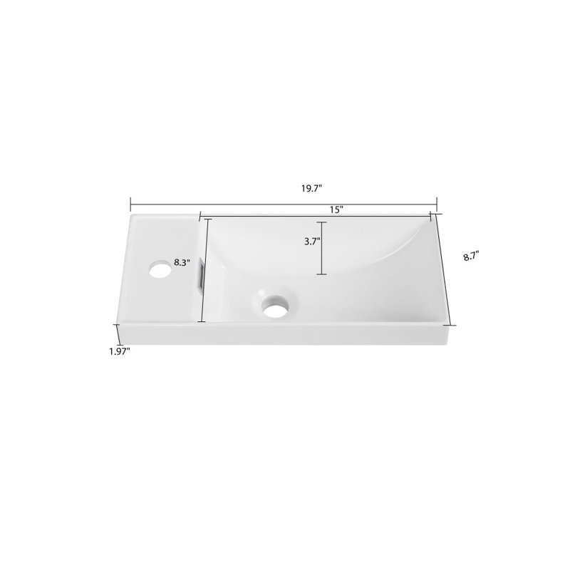Dessus de meuble-lavabo 19,7 po