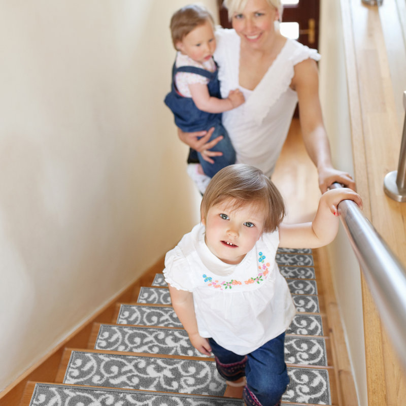 Tapis d'escalier intérieur antidérapant Cache, gris