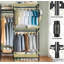 Portant à vêtements robuste, organisateur de garde-robe autoportant, portemanteau portatif pour garde-robe, portemanteau réglable avec 8 tablettes réglables et 5 portemanteaux, noir