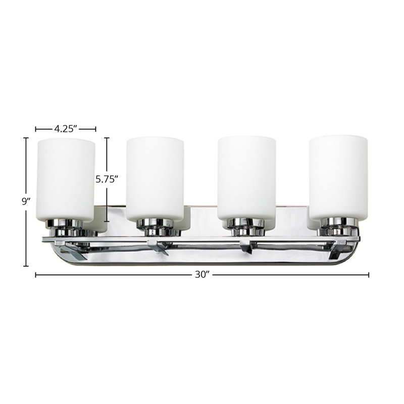 Éclairage pour meuble-lavabo 4 lumières Troene, Chrome