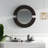 Agatie Round Beveled Wall Mirror with Partial Wood Frame-349783124