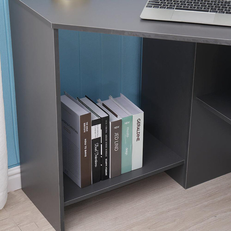 Zytavious Corner Computer Desk, Grey