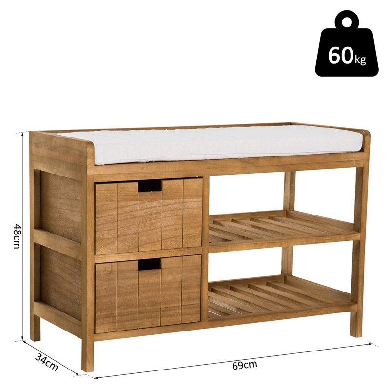 Zeke Upholstered Storage Bench, Brown