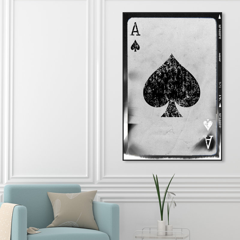 «Ace of Spades Reversed», reproduction d'impression sur toile, Toile avec cadre noir