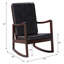 Chaise berçante confortable en cuir synthétique brun foncé - Garniture pour cuir élégant