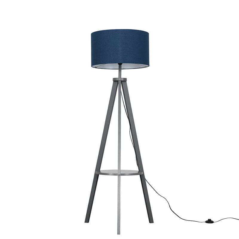 Ismay 149cm Tripod Floor Lamp, Yes, Grey, Light Brown