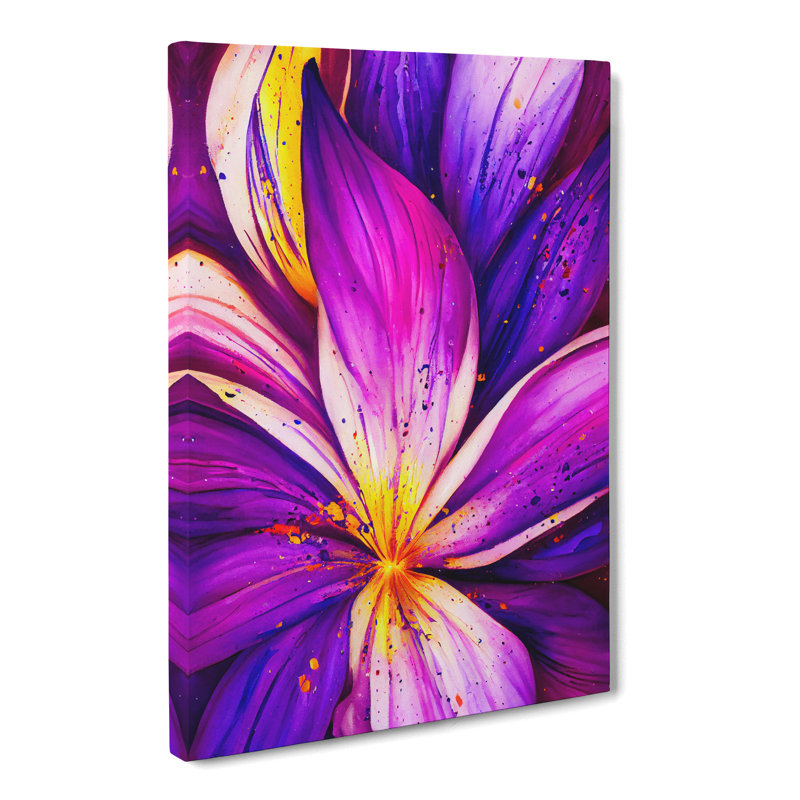 Cassini Iris Flower Splatter Vol.1 - Wrapped Canvas, 50cm H x 35cm W x 3cm D