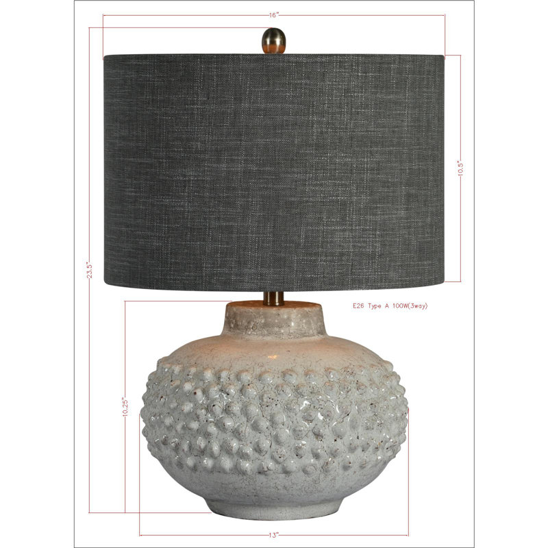 Dahntay 23.5'' White Crackle Table Lamp