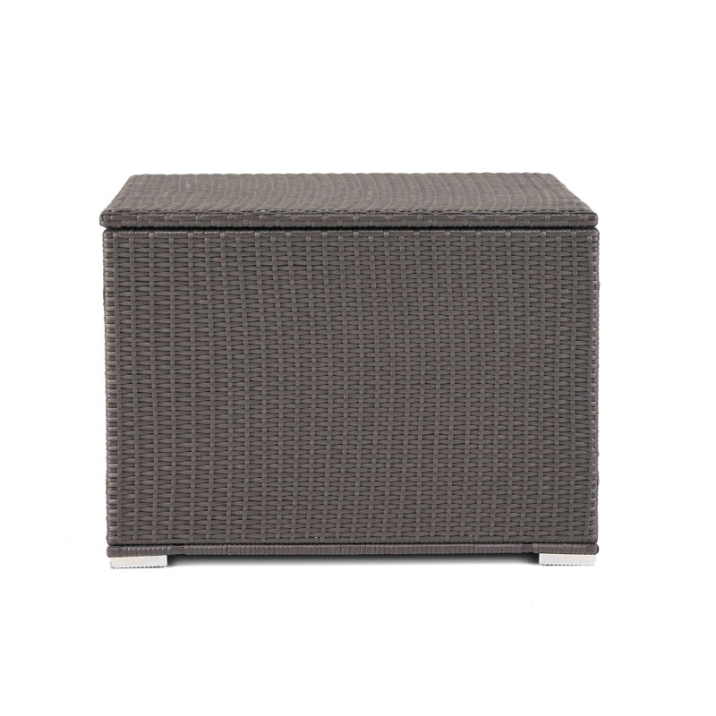 Boîte de rangement d'extérieur dans un cadre en fer gris et solide, 32,74 po P x P 24,93 H, addition de patio avec support robuste, profondeur, hauteur, hauteur, plus