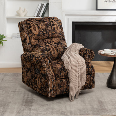 33" Wide Manual Upholstered Swivel Rocker Recliner