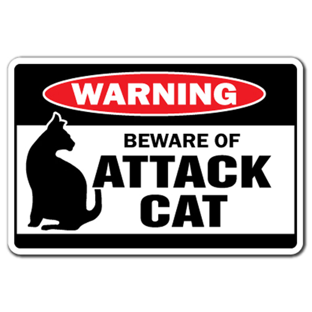 Agarwal Beware of Attack Cat Sign Trinx 