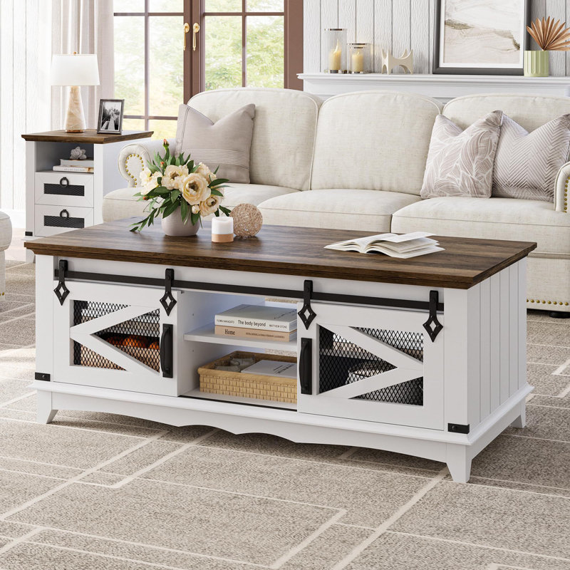 Solid Wood Coffee Table with Storage