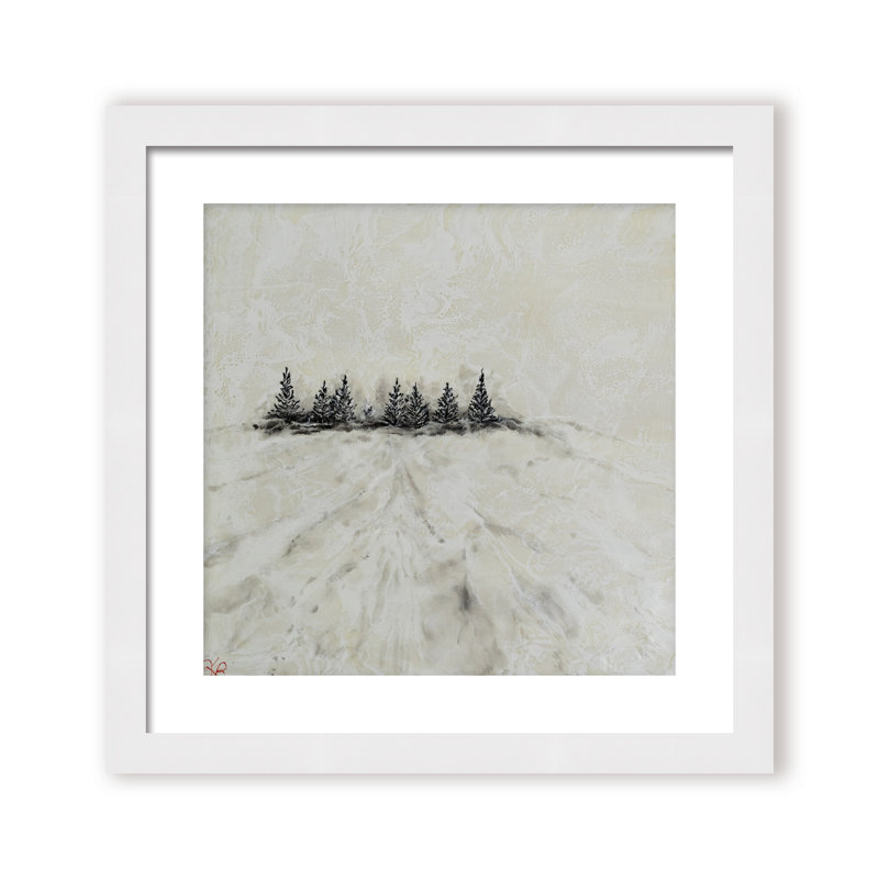 Nature Inspired "Frosted Horizon" Canvas Wall Art By , 12" H x 12" W, Framed Print, Black