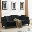 Canapé Chesterfield 79 po en velours noir pour salon, canapé 3 places