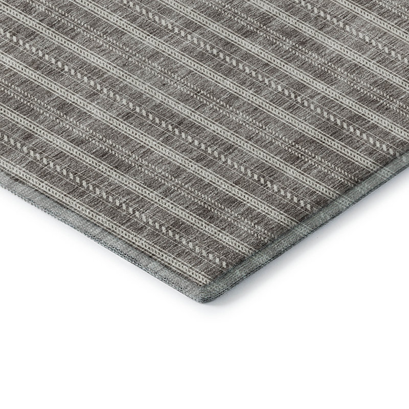 Tapis taupe Prisco lavable à la machine de qualité supérieure, Rectangle 9 pi x 12 pi