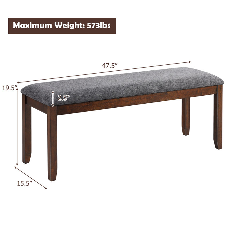 Jaekwon Linen Fabric Upholstered Bench