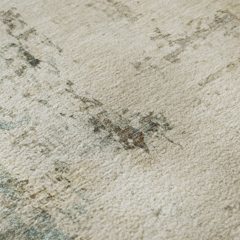 Tapis abstrait lavable à la machine de qualité supérieure Mayfield, 9 pi x 12 pi, Ivoire ivoire