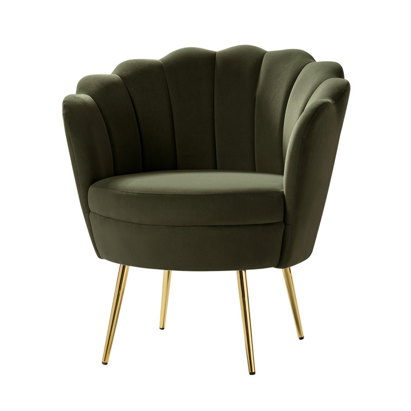 Chaise de travail en velours avec design ergonomique Louise, Moss