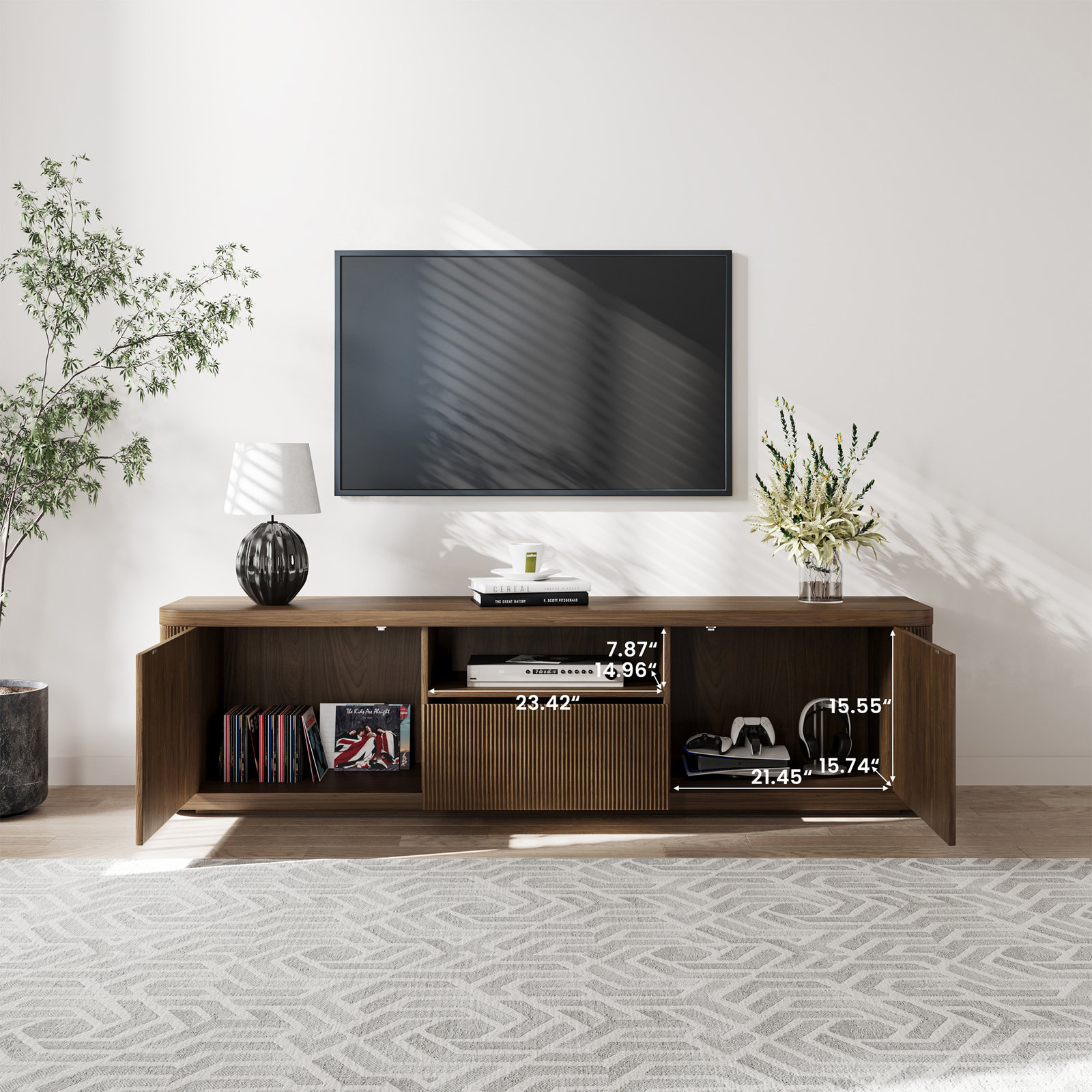 79" Walnut TV Stand