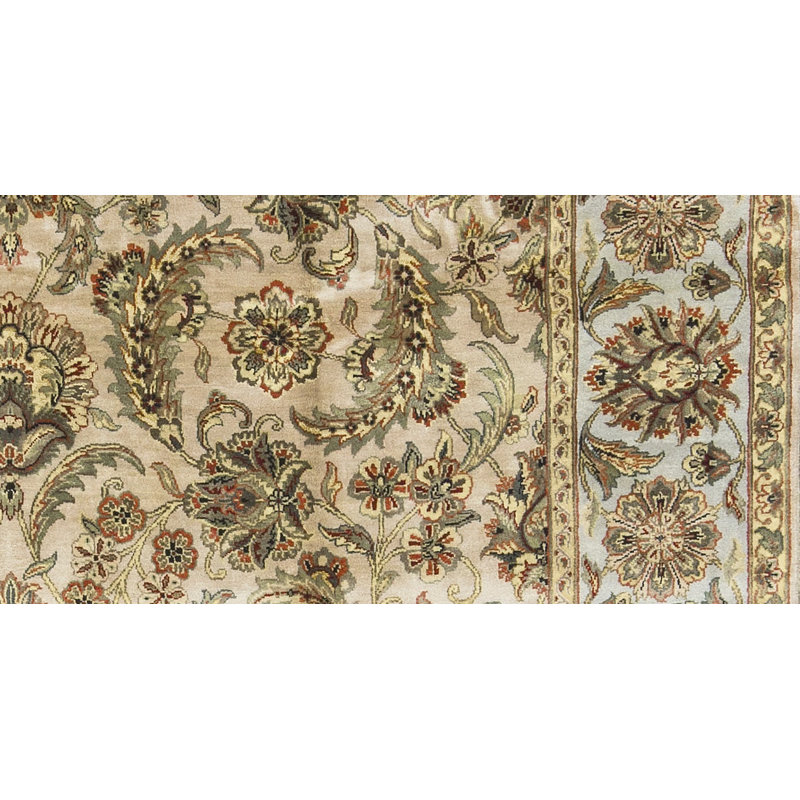 Hand-Knotted High-Quality Beige and Light Blue Area Rug