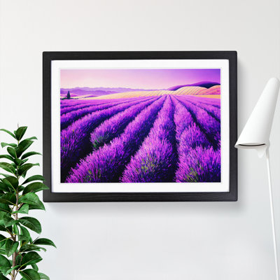 Intense Lavender Flower Field - Single Picture Frame Print