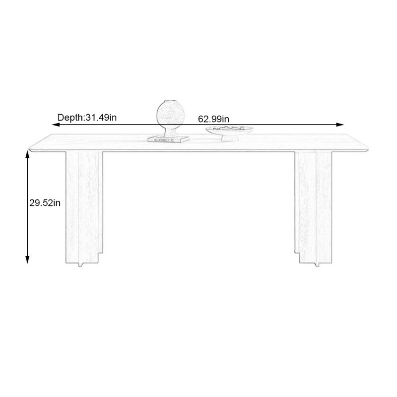 Table de salle à manger Quadra, H 29,52 po x L 62,99 po x l 31,49 po