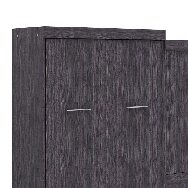 Lit escamotable simple avec garde-robe et tiroirs, lit de rangement, peut être plié dans une armoire, Lit simple