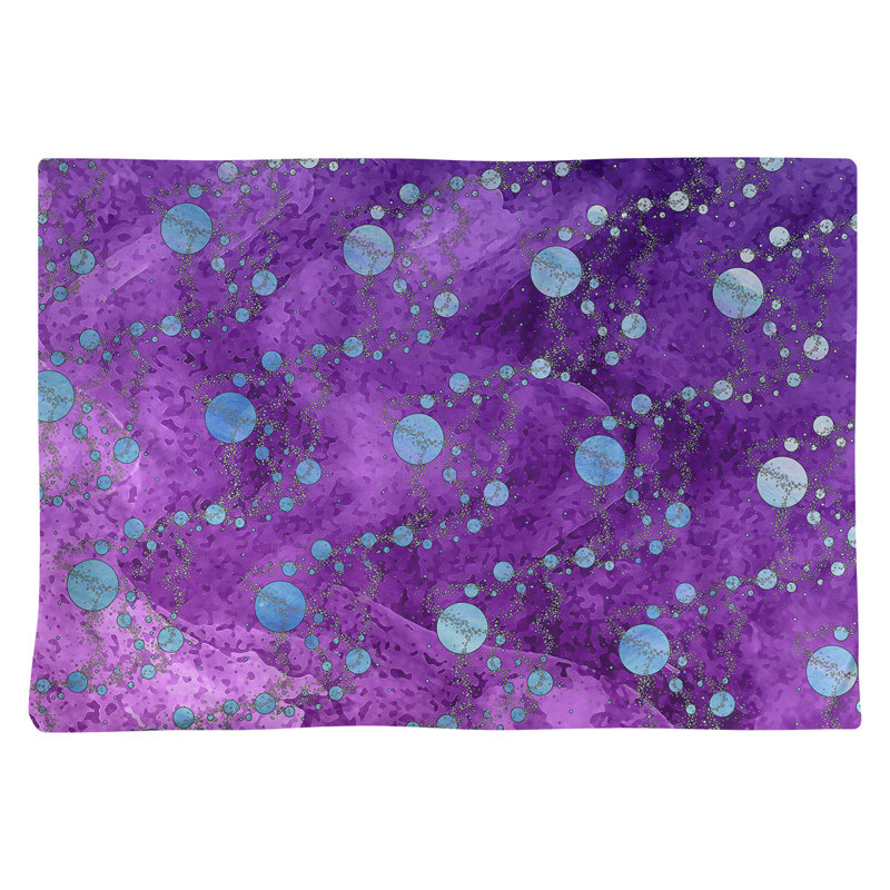 Napperon en planètes et étoiles 18 po, Bleu / violet