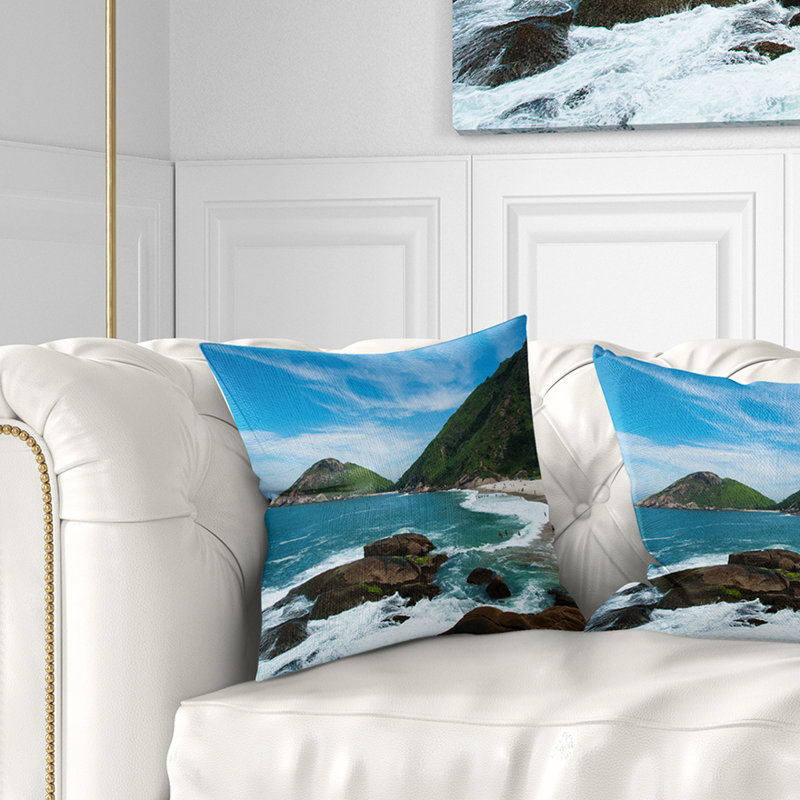 Coussin de plage meio praia do shore, Coussin décoratif, 16 po x 1 po