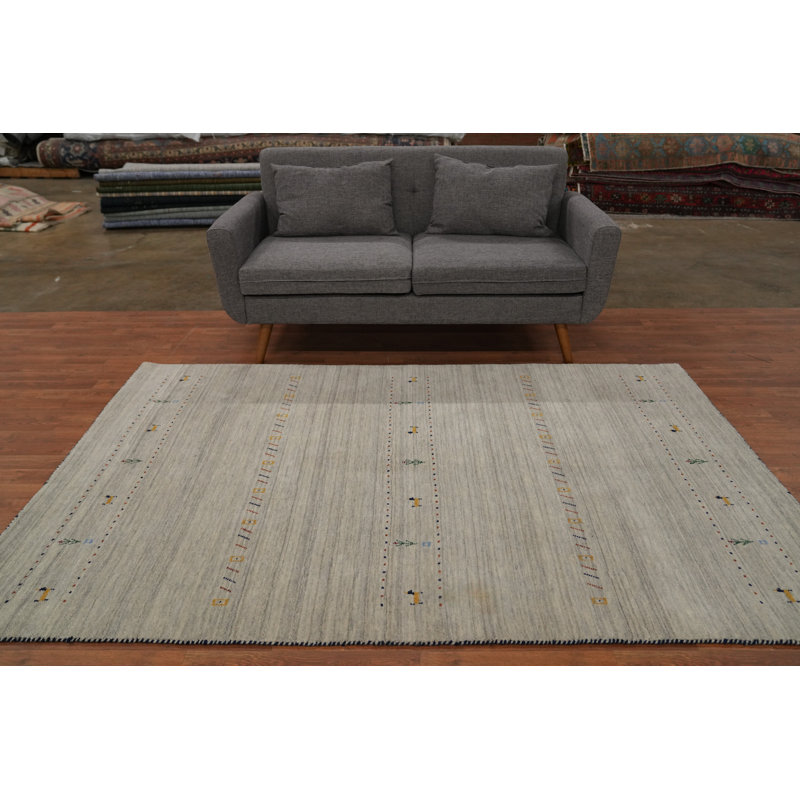 Tapis tribal en laine fabriqué à la main de style Gabbeh 5 x 8