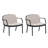 Luna Outdoor PP Club Chair, Black Frame With Beige Cushion, Set Of 2-977620665