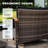  11-Piece Half-Moon Curved Outdoor Patio Furniture Set, Sectional Conversation Sofa With Wood Armrests, Round Coffee Table For Backyard Deck Garden, Black-538241638