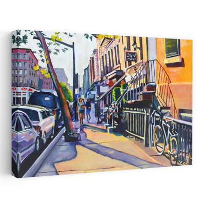 «Sunny City Street Abstract City Contemporary», reproduction d'art murale