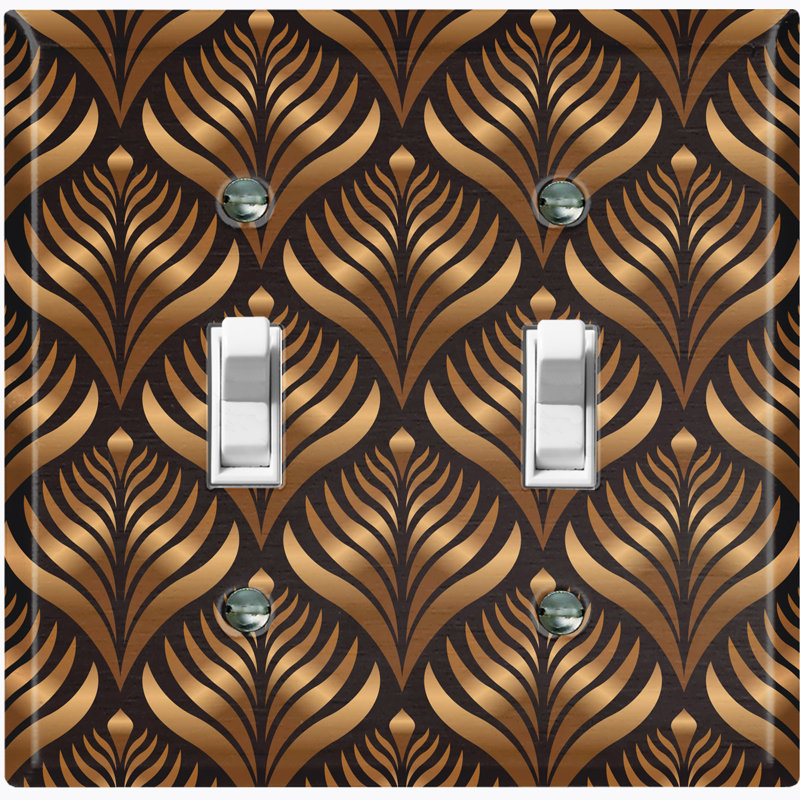 Patterned 2 - Gang Toggle Light Switch Standard Wall Plate