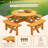 8 Person Wooden Picnic Table, Outdoor Camping Dining Table With Seat, Garden