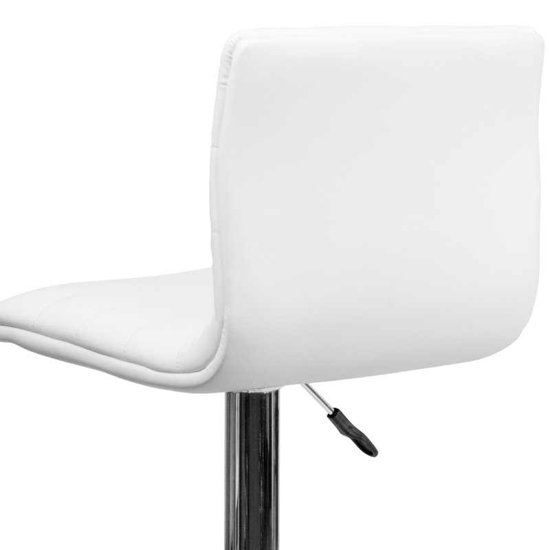 Clift Modern Upholstered Adjustable-Height Barstool with Footrest, White, 1