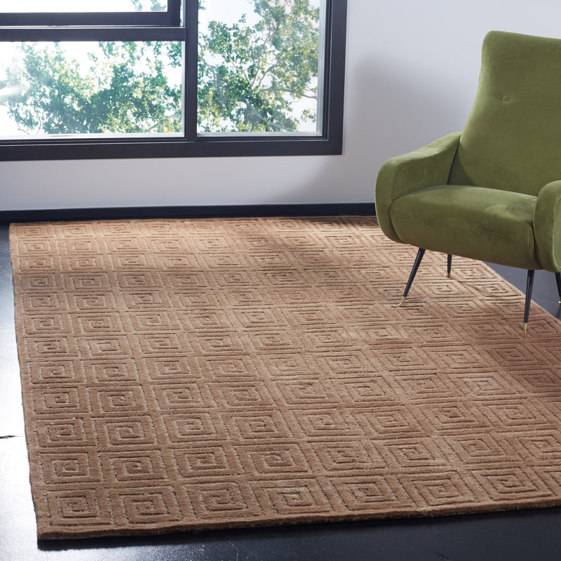Tapis tibétain en laine noué à la main, Rectangle 6 pi x 9 pi