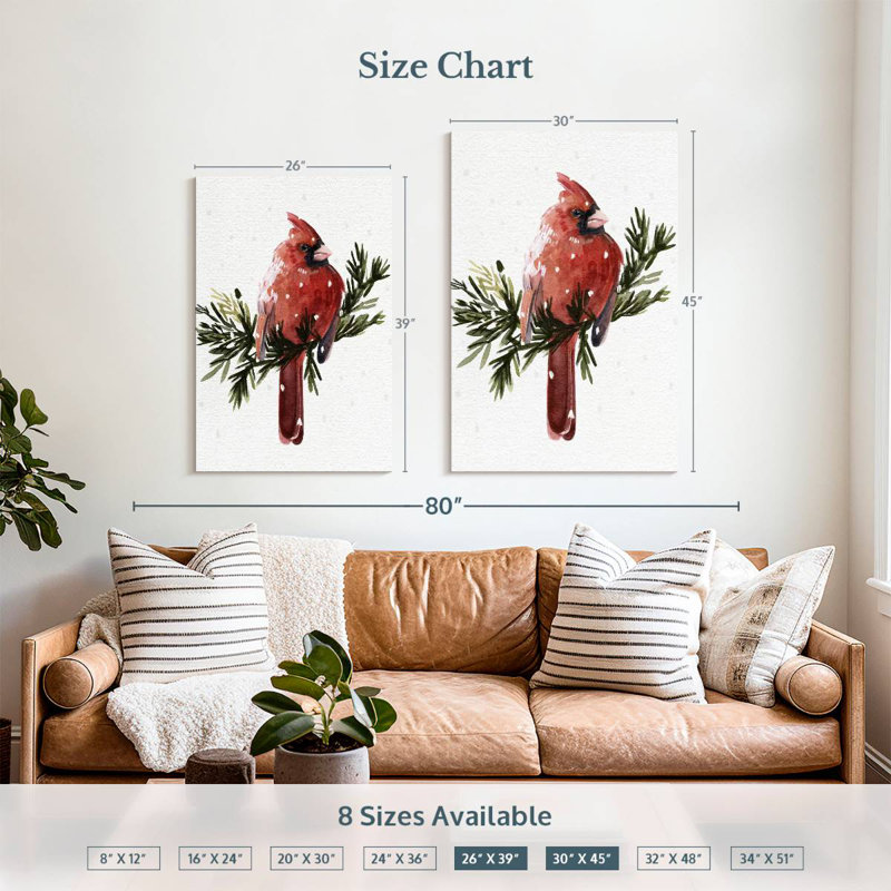 Brampt Cardinal With Snow I, 39" H x 26" W