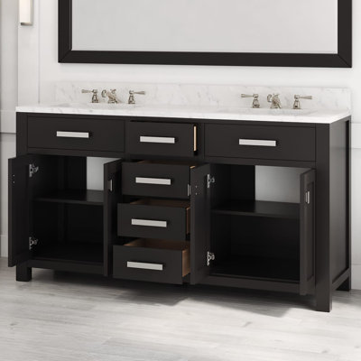 Minnetrista Double Bathroom Vanity with Marble Top