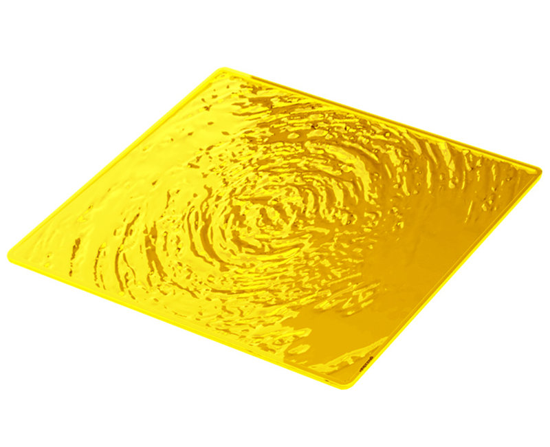 Acrylic Square 6 Piece Coaster Set, Yellow
