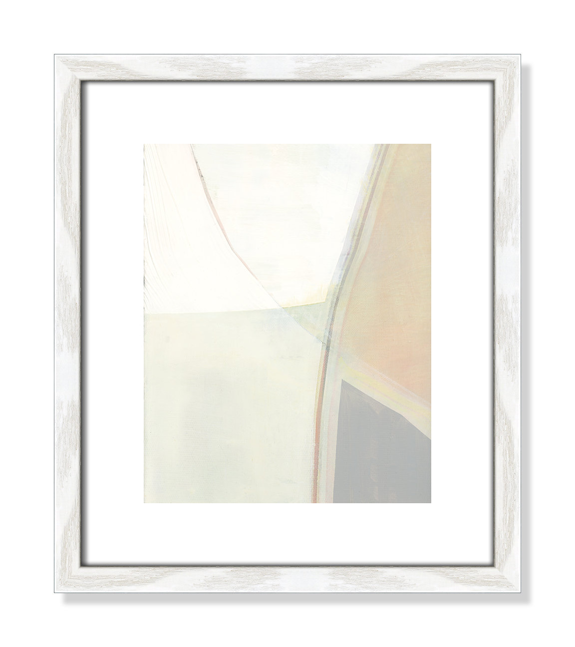 Alexandria "In Neutral II" Painting by Cartissi, White Wood Framed Paper, 15" H x 13" W x 0.75" D