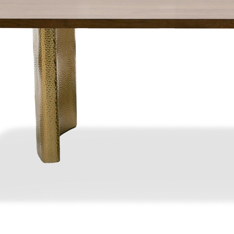 Table de salle à manger 87 pouces Cid Jorie, plateau rectangulaire, placage brun
