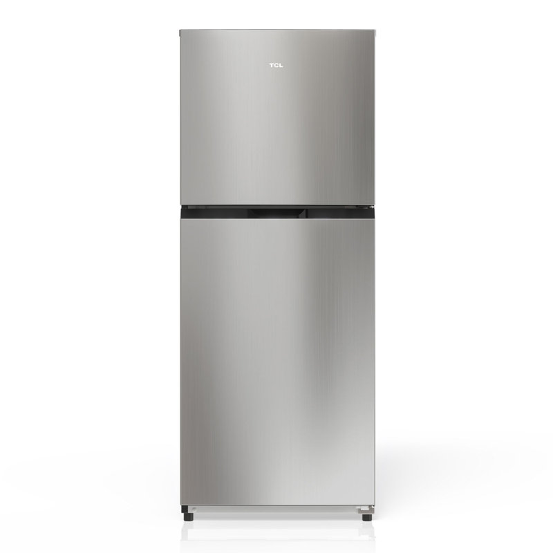 10,1 pieds cubes Pi. Réfrigérateur à double porte argenté avec congélateur, Argent argent