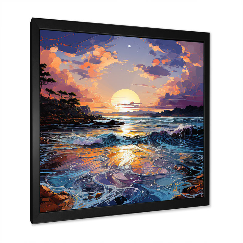 «Storms Charm», impression liquide, Cadre simple noir, H 36 po x l 36 po x P 1,5 po